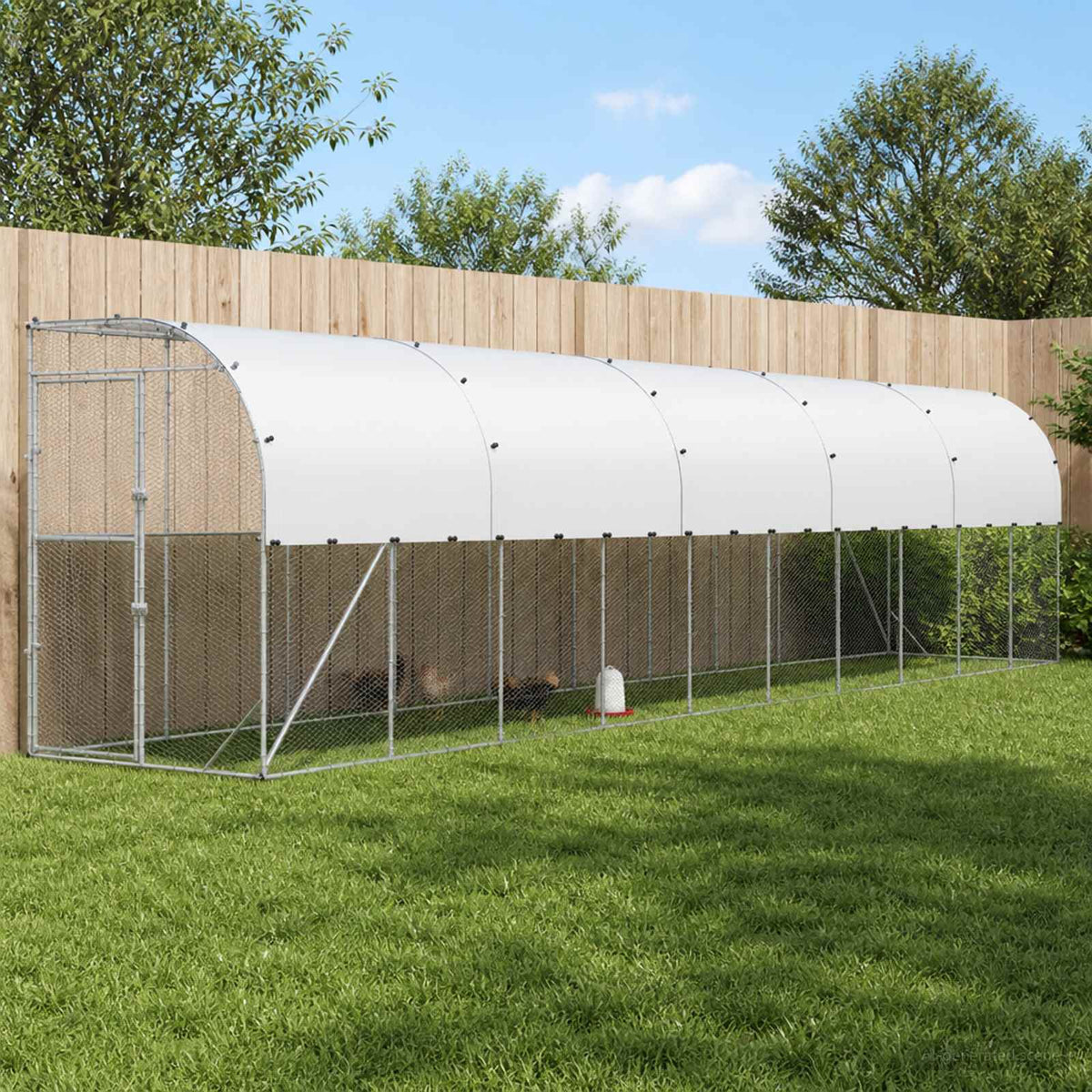 Kippenhok Tegen de Muur zilver 600 x 150 x 215 cm is nu te koop bij PeponiXL, paradijselijk wonen!
