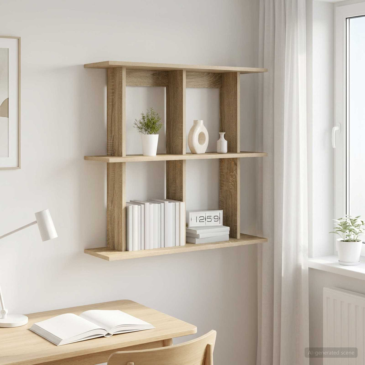Wandplank Muurmontage Sonoma Eiken 100 x 20 x 75 cm is nu te koop bij PeponiXL, paradijselijk wonen!