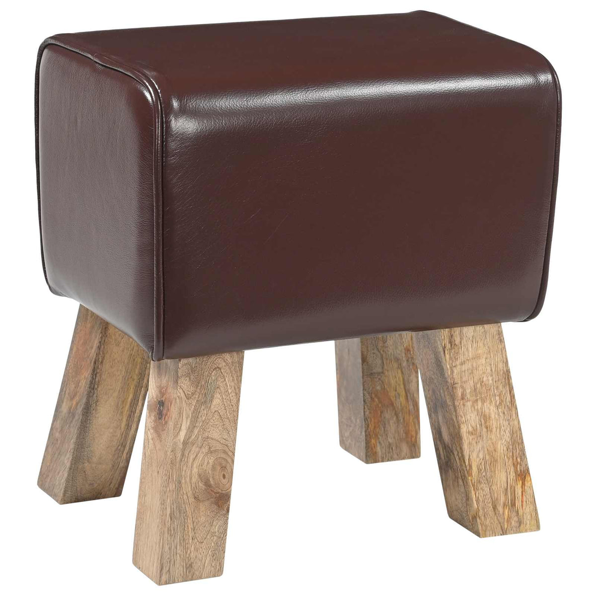 Bank 40 x 30 x 45 cm Echt Leer Donkerbruin is nu te koop bij PeponiXL, paradijselijk wonen!