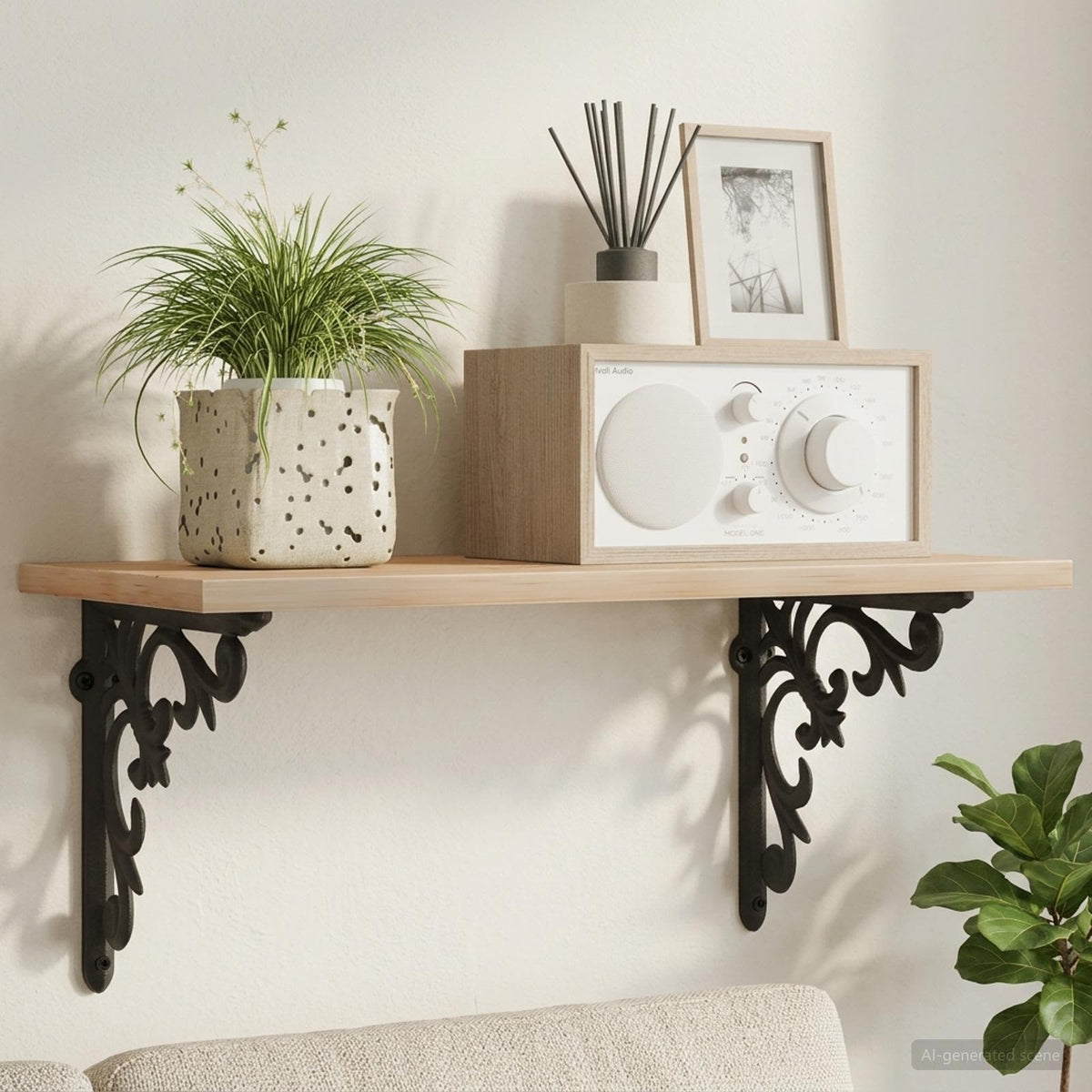 Wandplank Beugels 12 st Zwart 14,5 x 14,5 x 3 cm Staal is nu te koop bij PeponiXL, paradijselijk wonen!