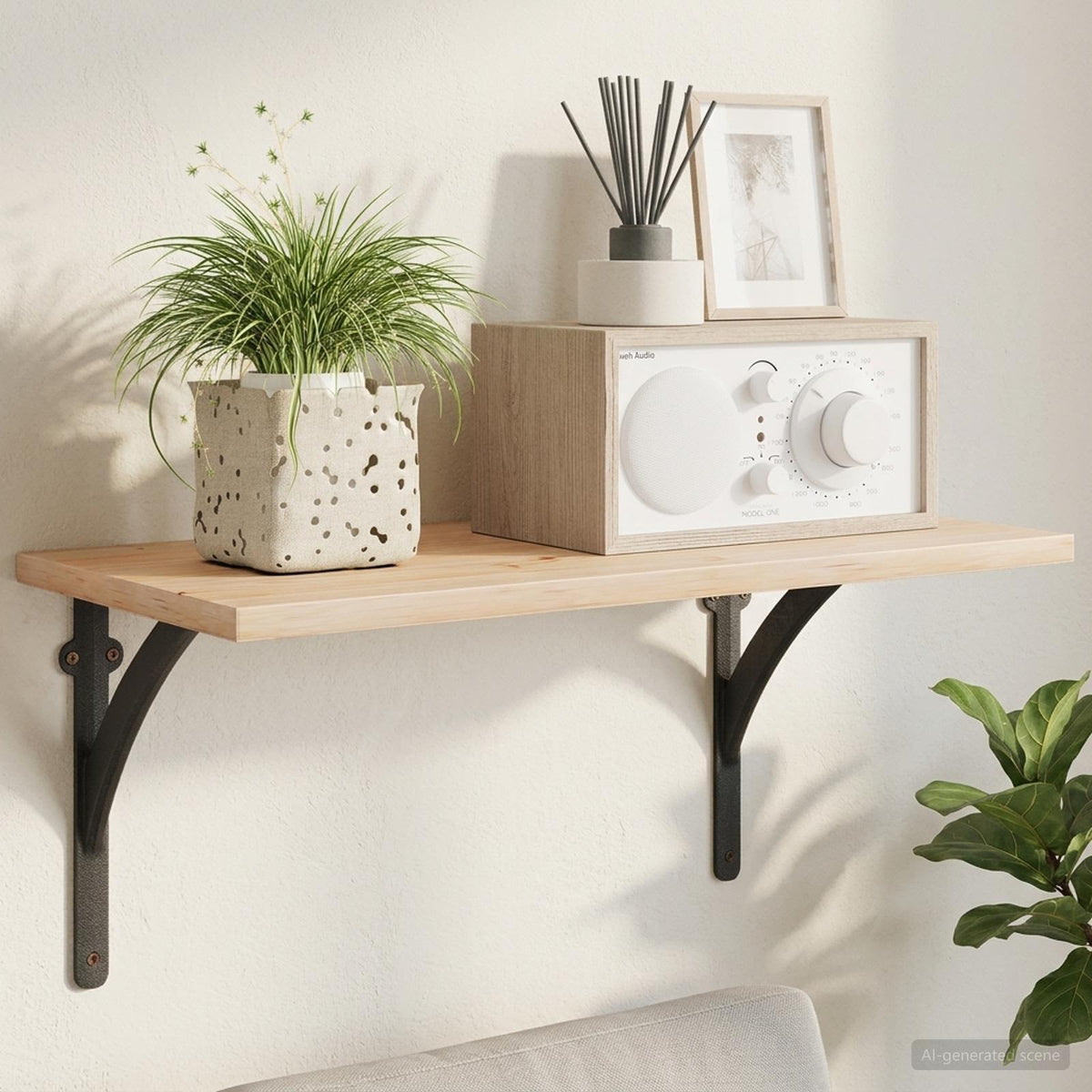 Wandplank Beugels 2 st Zwart 10 x 10 x 3 cm Staal is nu te koop bij PeponiXL, paradijselijk wonen!