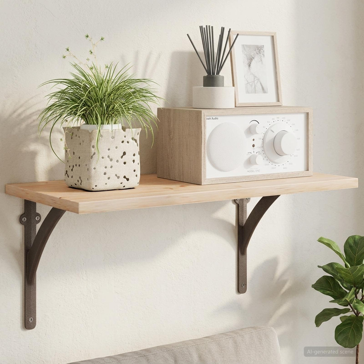 Wandplank Beugels 12 st Antiek Bruin 14,5 x 14,5 x 3,5 cm Staal is nu te koop bij PeponiXL, paradijselijk wonen!