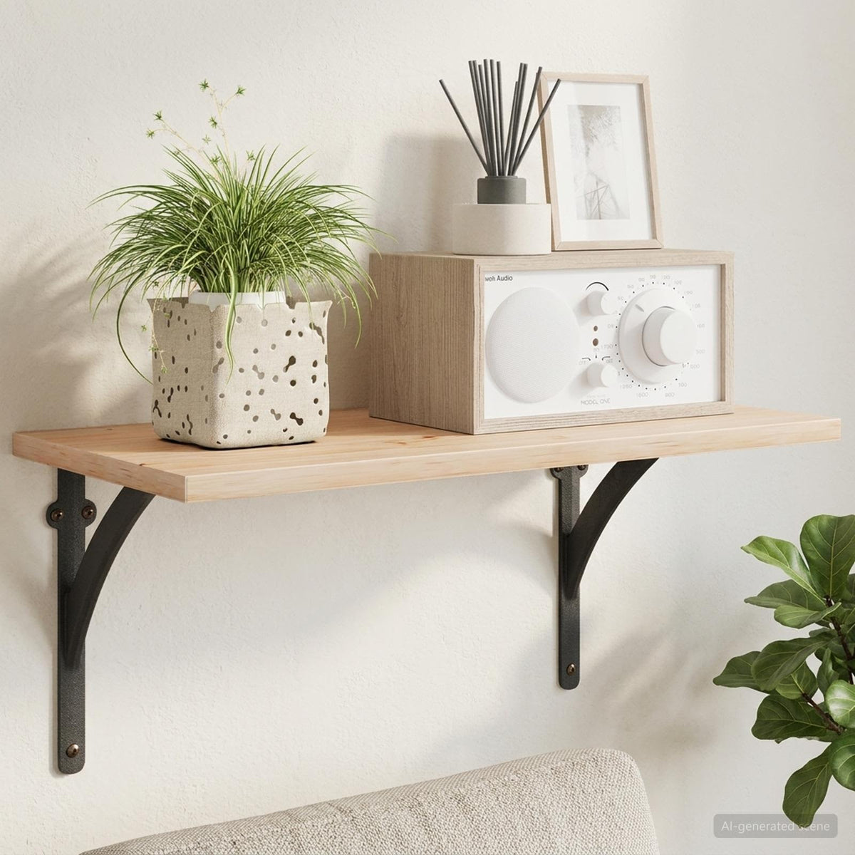 Wandplank Beugels 12 st Zwart 14,5 x 14,5 x 3,5 cm Staal is nu te koop bij PeponiXL, paradijselijk wonen!