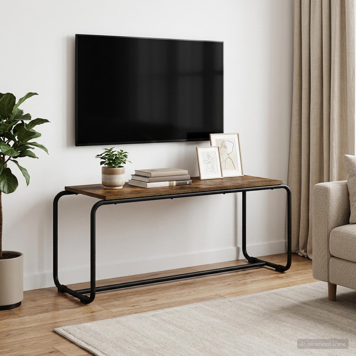 TV-standaard 98 x 35.5 x 42 cm Gerookt eiken Bewerkt hout is nu te koop bij PeponiXL, paradijselijk wonen!