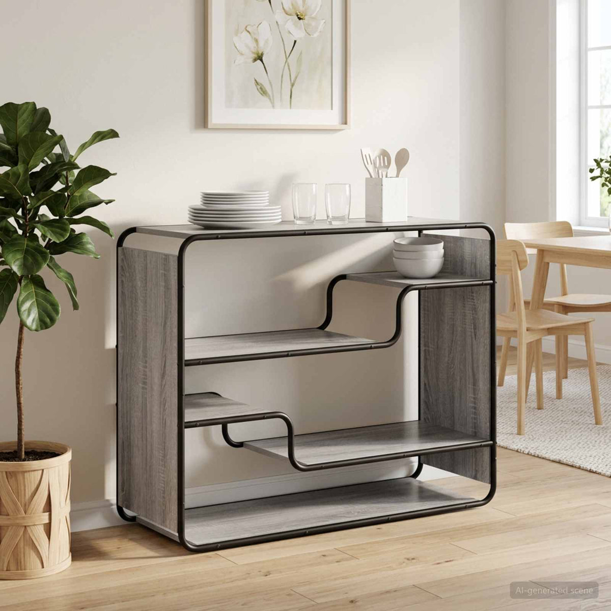 Dressoir Grijs Sonoma 98 x 37.5 x 75.5 cm Bewerkt hout is nu te koop bij PeponiXL, paradijselijk wonen!