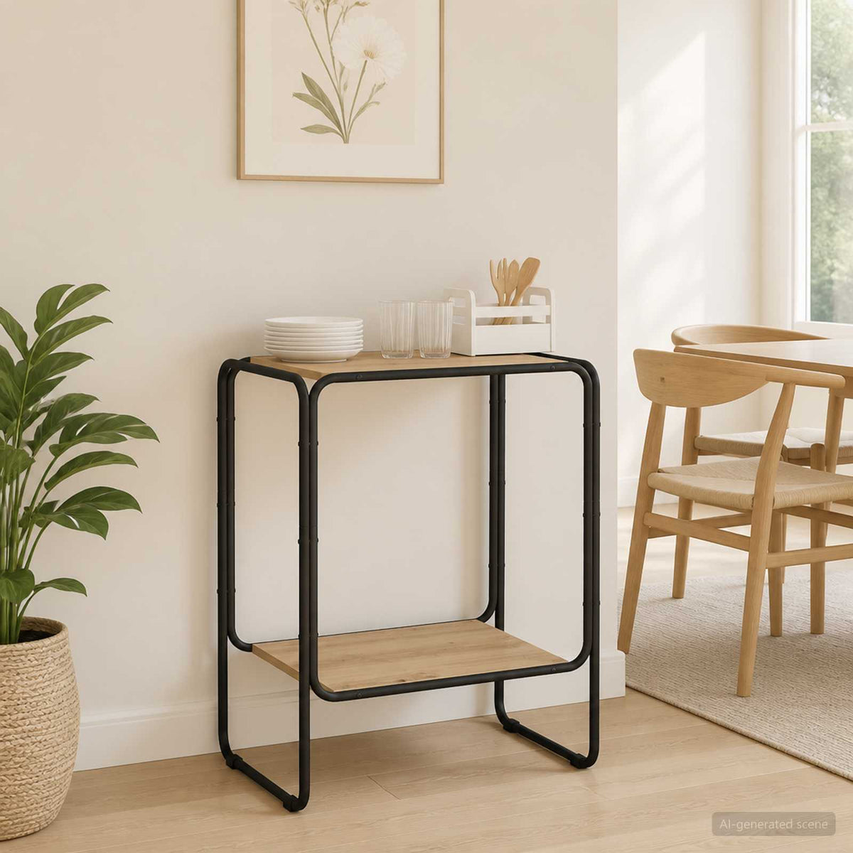 Dressoir Artisanaal eiken 60 x 38 x 75 cm Bewerkt hout is nu te koop bij PeponiXL, paradijselijk wonen!
