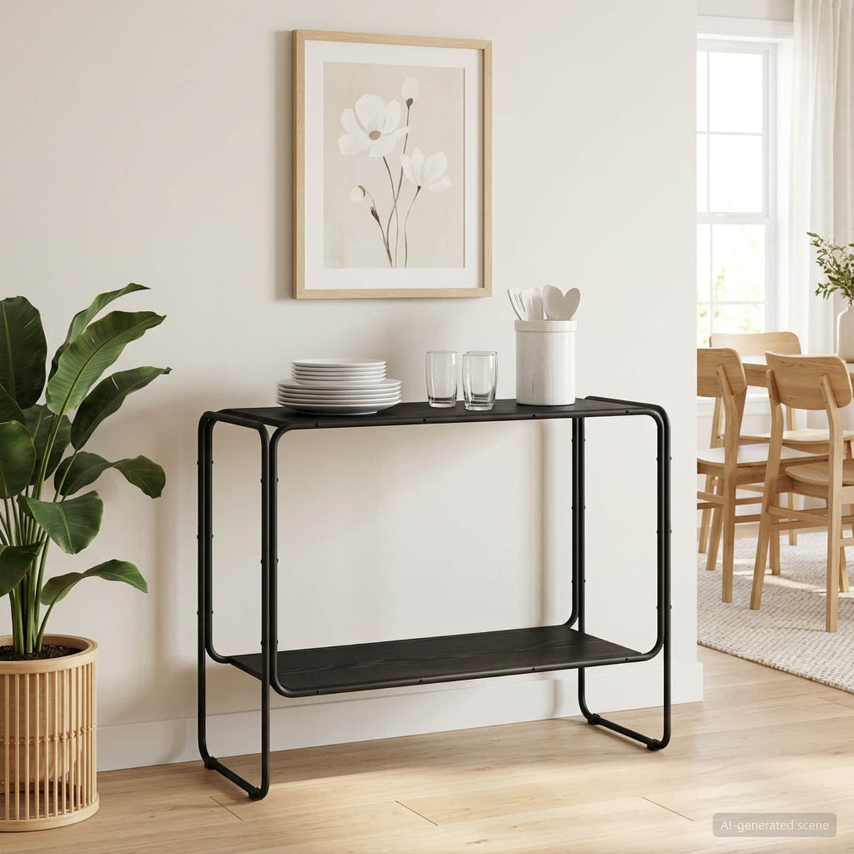 Dressoir Zwart eiken 93.5 x 38 x 75 cm Bewerkt hout is nu te koop bij PeponiXL, paradijselijk wonen!
