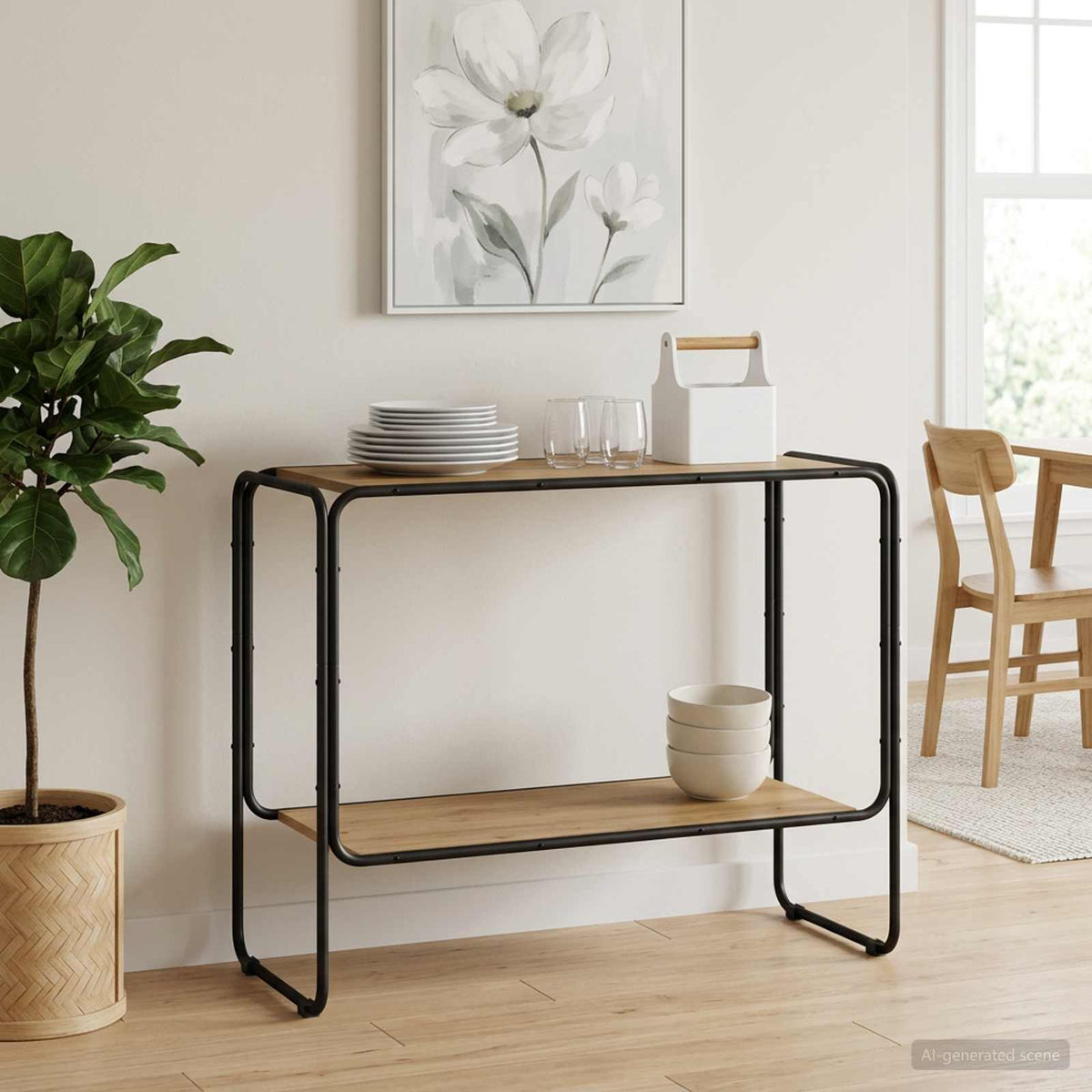 Dressoir Artisanaal eiken 93.5 x 38 x 75 cm Bewerkt hout is nu te koop bij PeponiXL, paradijselijk wonen!