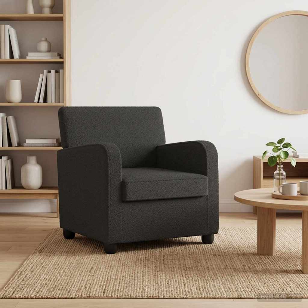 Fauteuil Zwart Kunstlamswol is nu te koop bij PeponiXL, paradijselijk wonen!