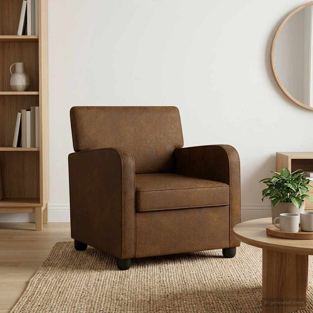 vidaXL Fauteuil Bruin Nep Suede Leer
