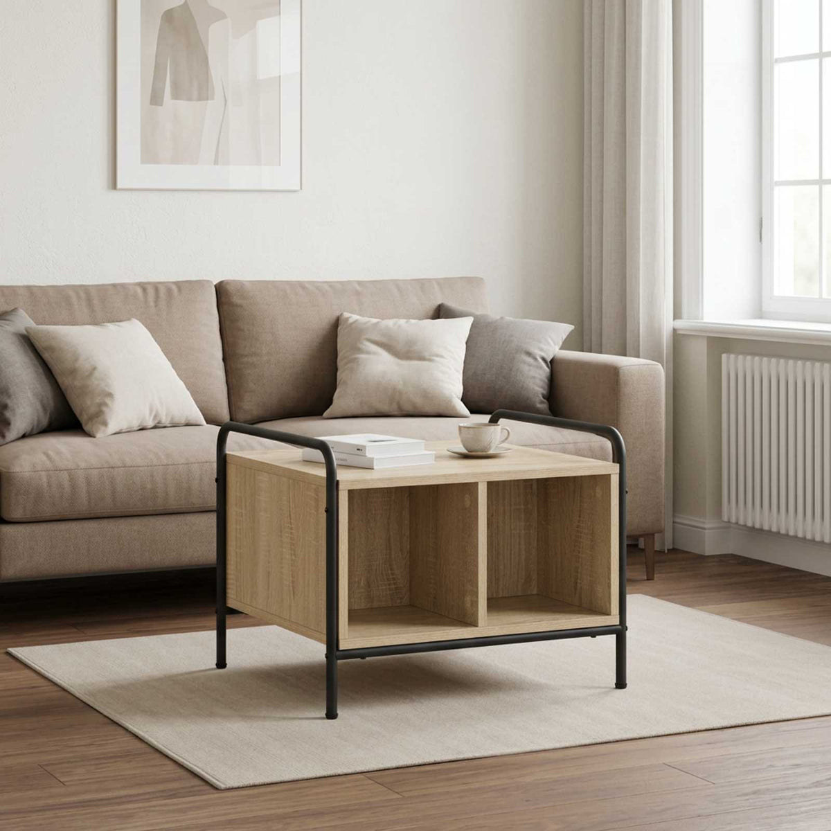 Salontafel Sonoma Eiken 50 x 49 x 41 cm Bewerkt hout is nu te koop bij PeponiXL, paradijselijk wonen!