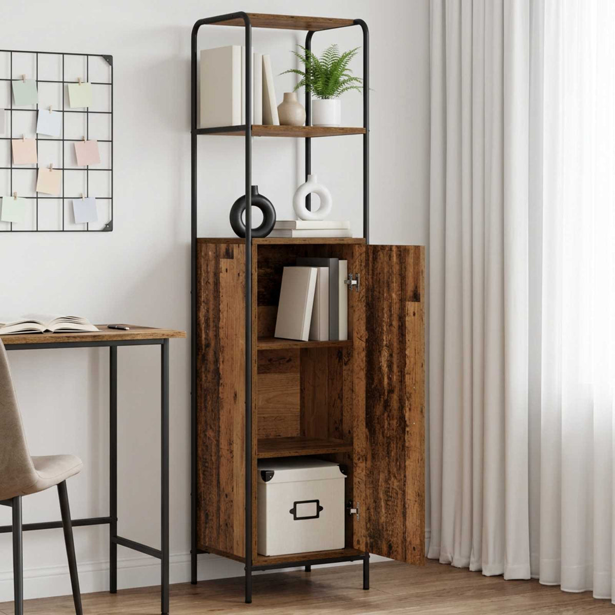 Hoge kast Oud hout 40 x 33 x 161 cm Bewerkt hout is nu te koop bij PeponiXL, paradijselijk wonen!