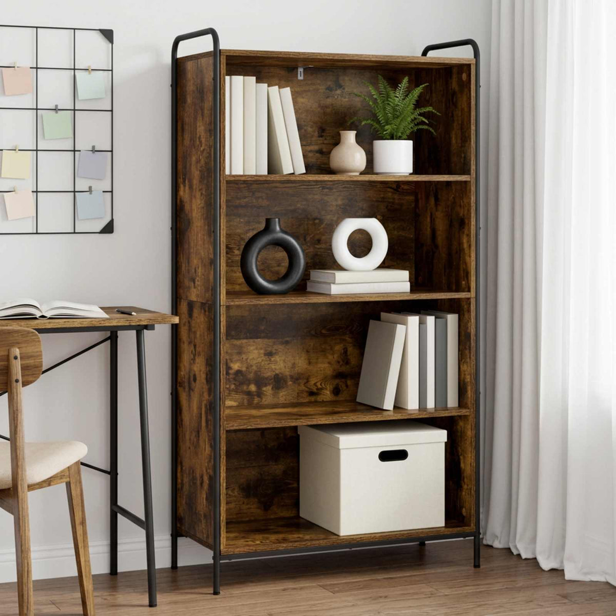 vidaXL Boekenkast 55,5 x 33 x 174 cm Bewerkt hout Gerookt eiken