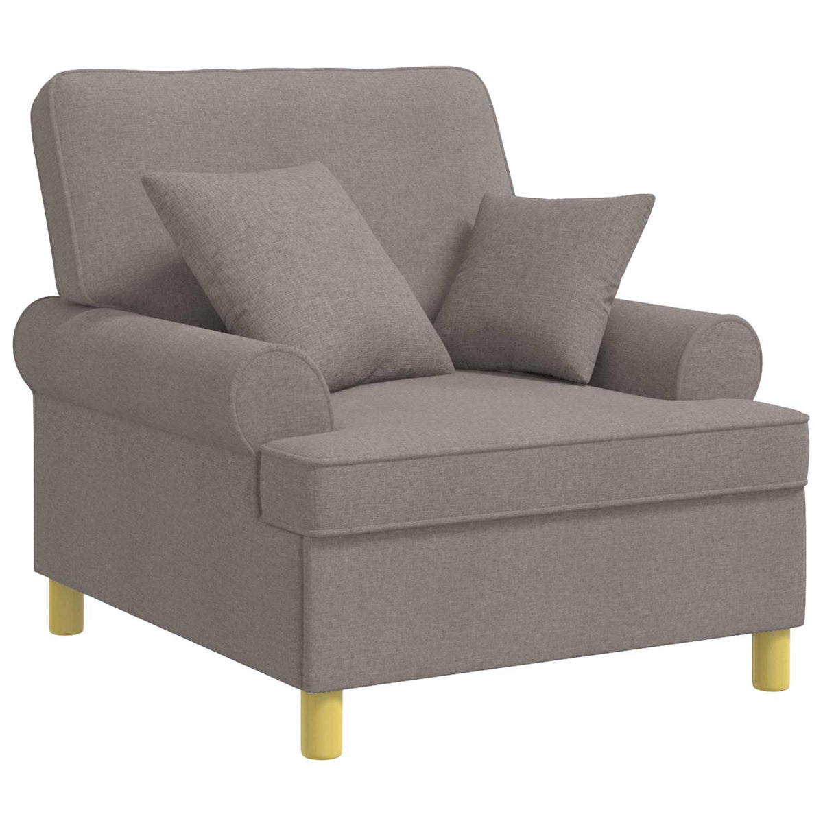 vidaXL XL fauteuil met kussens Taupe Stof