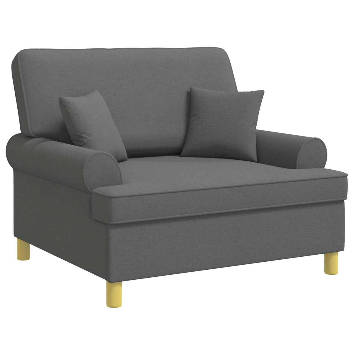 vidaXL Fauteuil met kussens Donkergrijs Stof