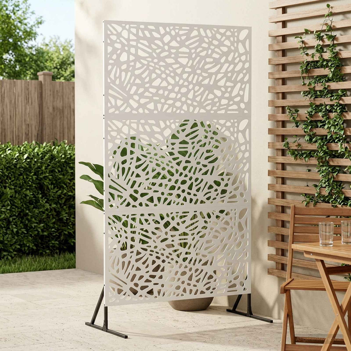vidaXL Privacyscherm 100 x 50 x 180 cm Staal Wit