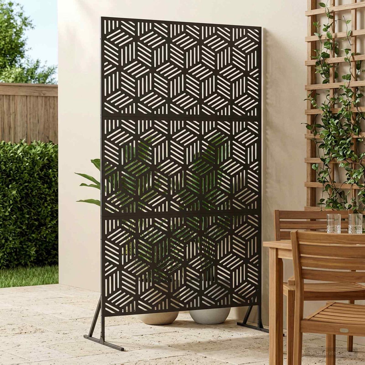 Privacyscherm 100 x 50 x 180 cm Staal Zwart is nu te koop bij PeponiXL, paradijselijk wonen!