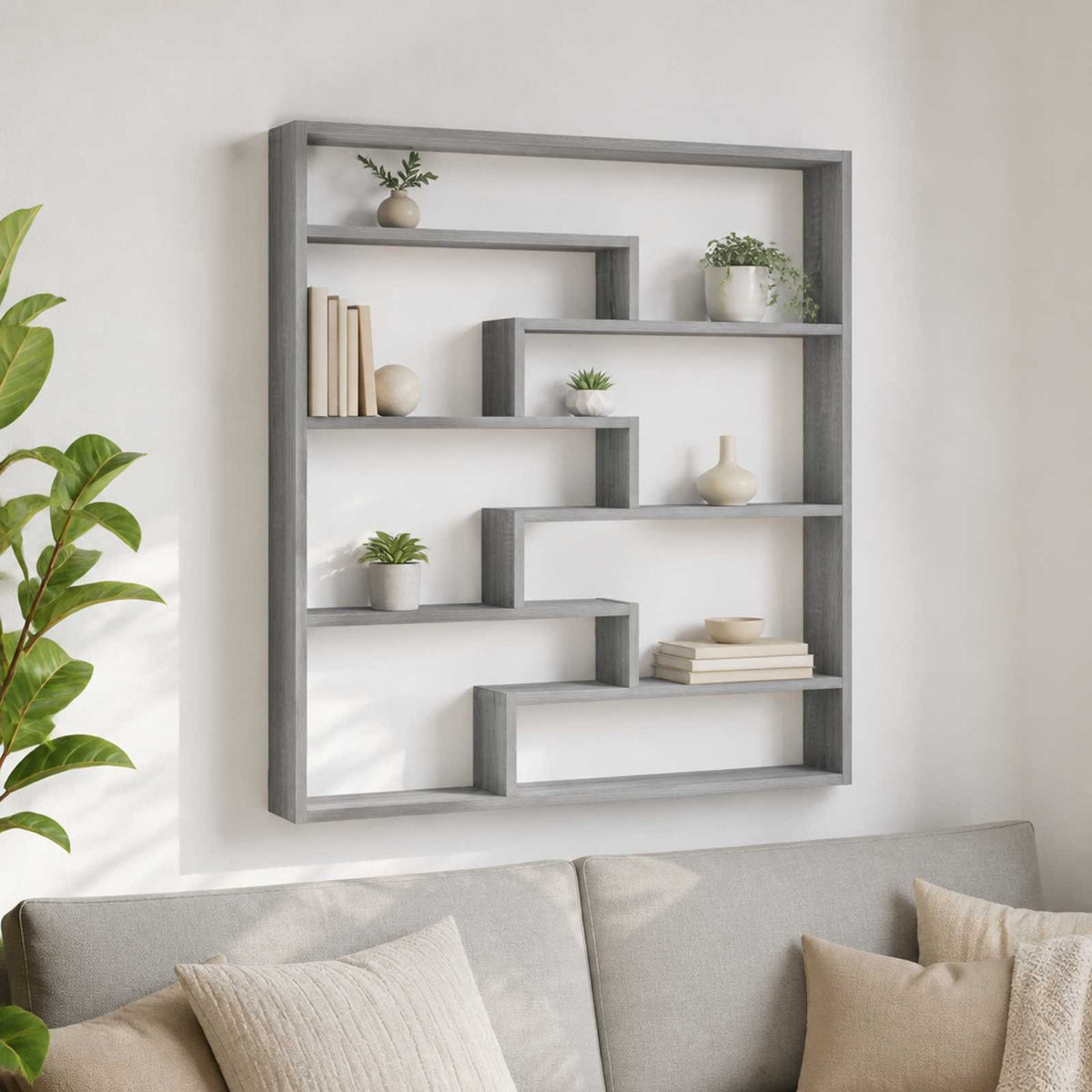 Wandplank Grijs Sonoma 103 x 17 x 102 cm Bewerkt hout is nu te koop bij PeponiXL, paradijselijk wonen!