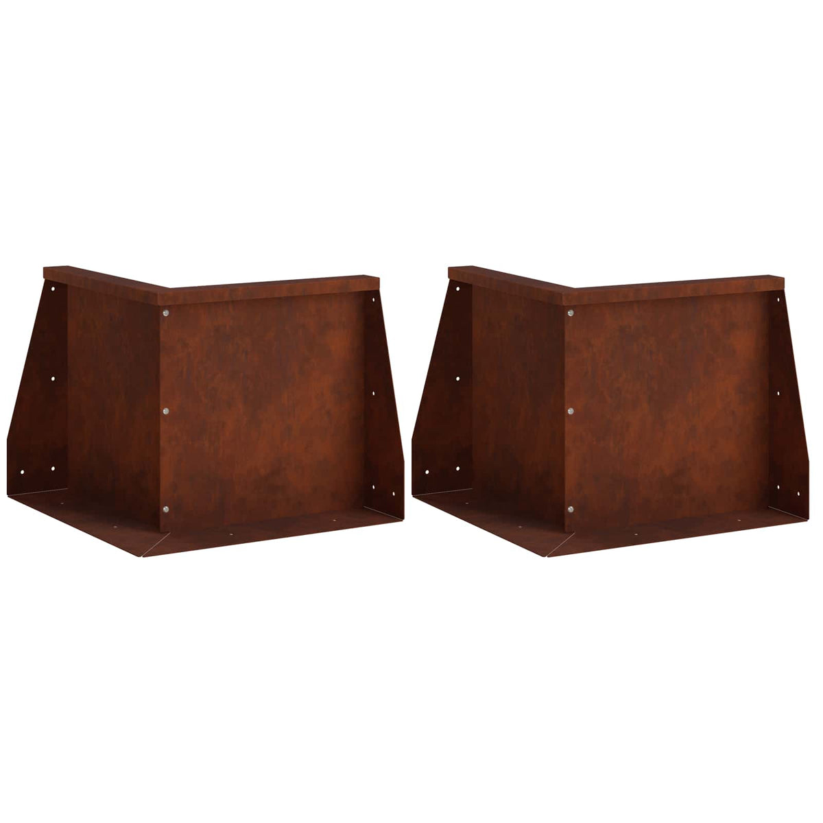 vidaXL Keerwand 2 st 50 x 50 x 40 cm weervast staal Roestkleurig