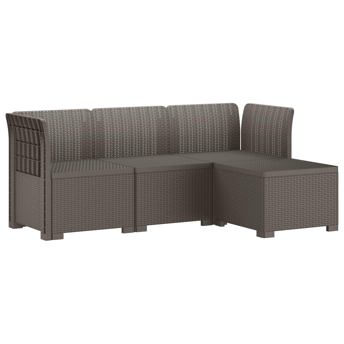 4-Persoons Tuinbank Rieten Look PP Lichtgrijs is nu te koop bij PeponiXL, paradijselijk wonen!