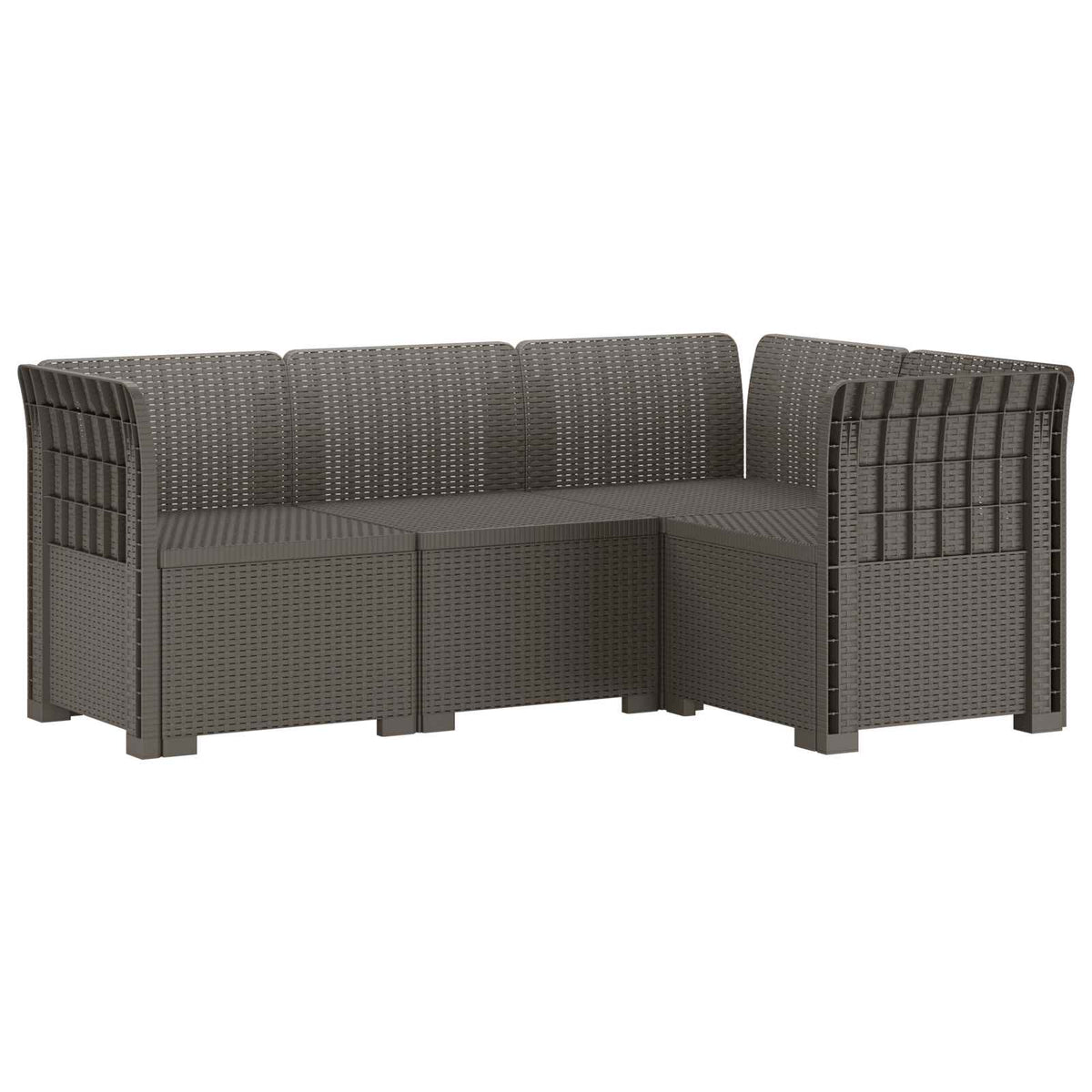 4-Zits Tuin Sofa Rattan Look PP Lichtgrijs is nu te koop bij PeponiXL, paradijselijk wonen!