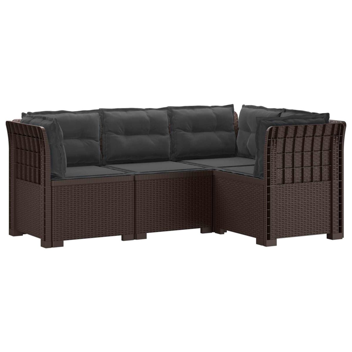 4-Zits Tuin Sofa met Kussens Rattan Look PP Bruin is nu te koop bij PeponiXL, paradijselijk wonen!