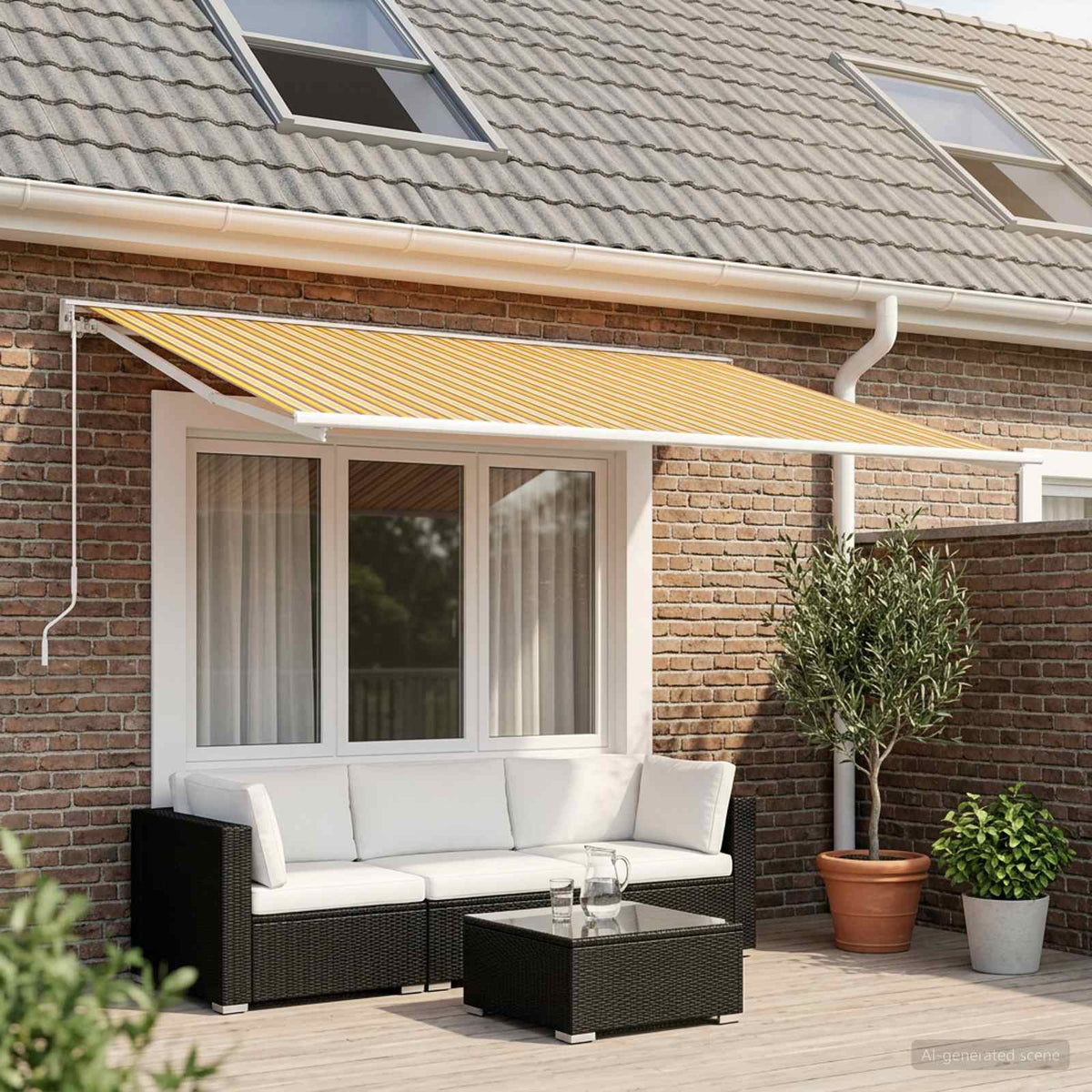 Vervangingsdoek voor zonnescherm Oranje en Zwart 300 x 250 cm is nu te koop bij PeponiXL, paradijselijk wonen!