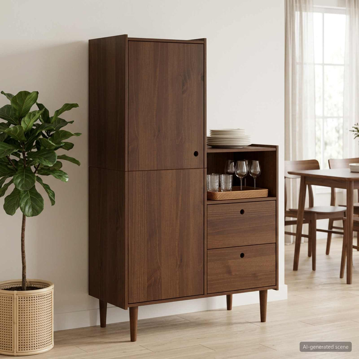 Kast BILBAO Caramel 100 x 45 x 160 cm is nu te koop bij PeponiXL, paradijselijk wonen!