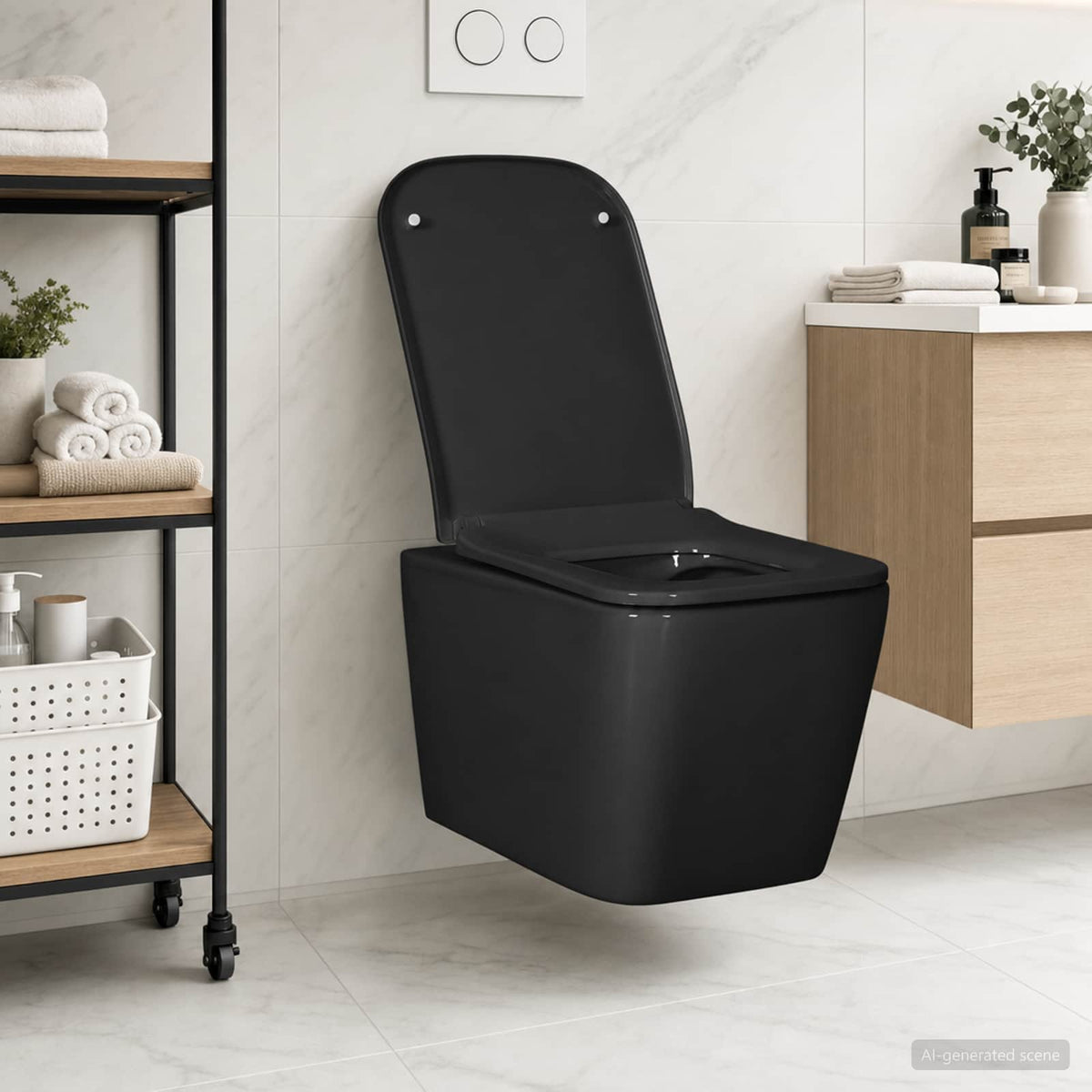 Hangtoilet Keramiek Zwart is nu te koop bij PeponiXL, paradijselijk wonen!