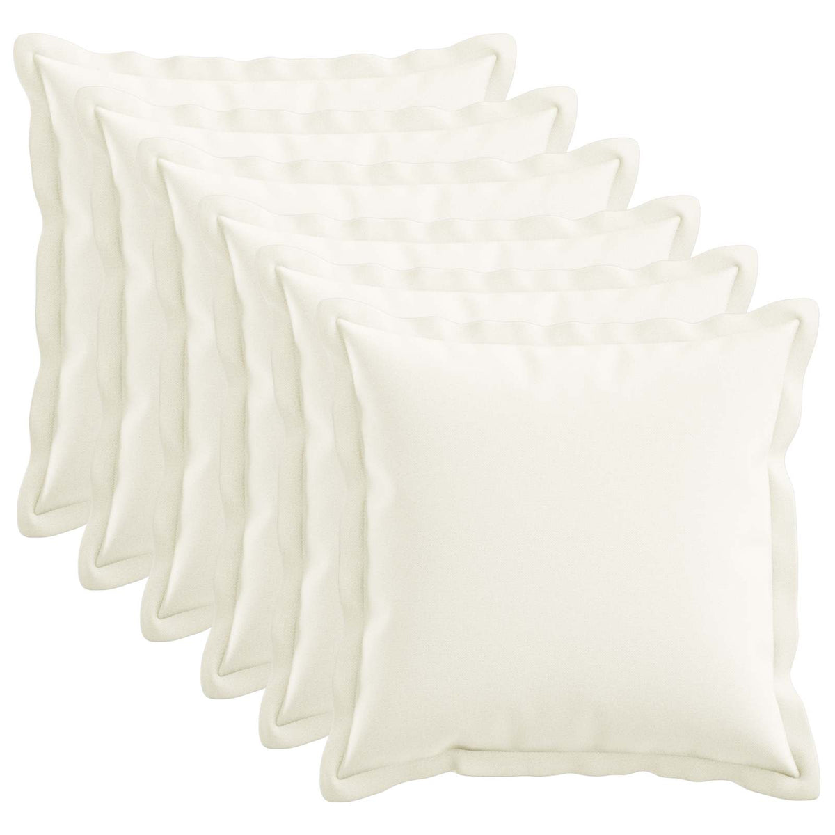 Kussen met kussen HOUTEN 6 st Wit Faux Linnen is nu te koop bij PeponiXL, paradijselijk wonen!