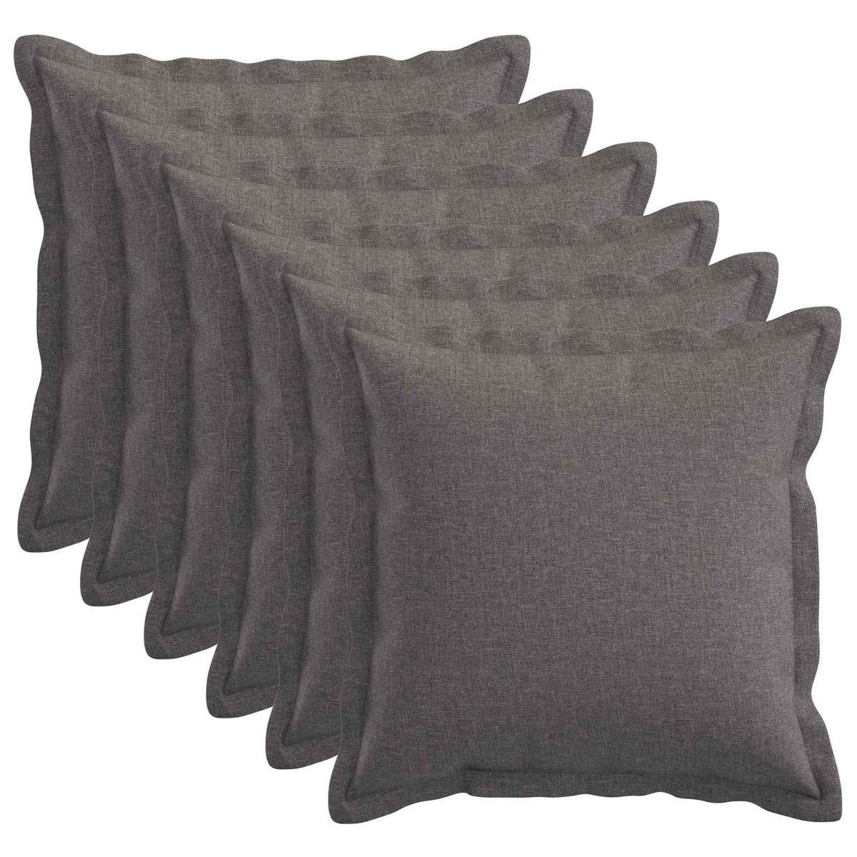 Kussen met kussen HOUTEN 6 st Lichtgrijs Faux Linnen is nu te koop bij PeponiXL, paradijselijk wonen!