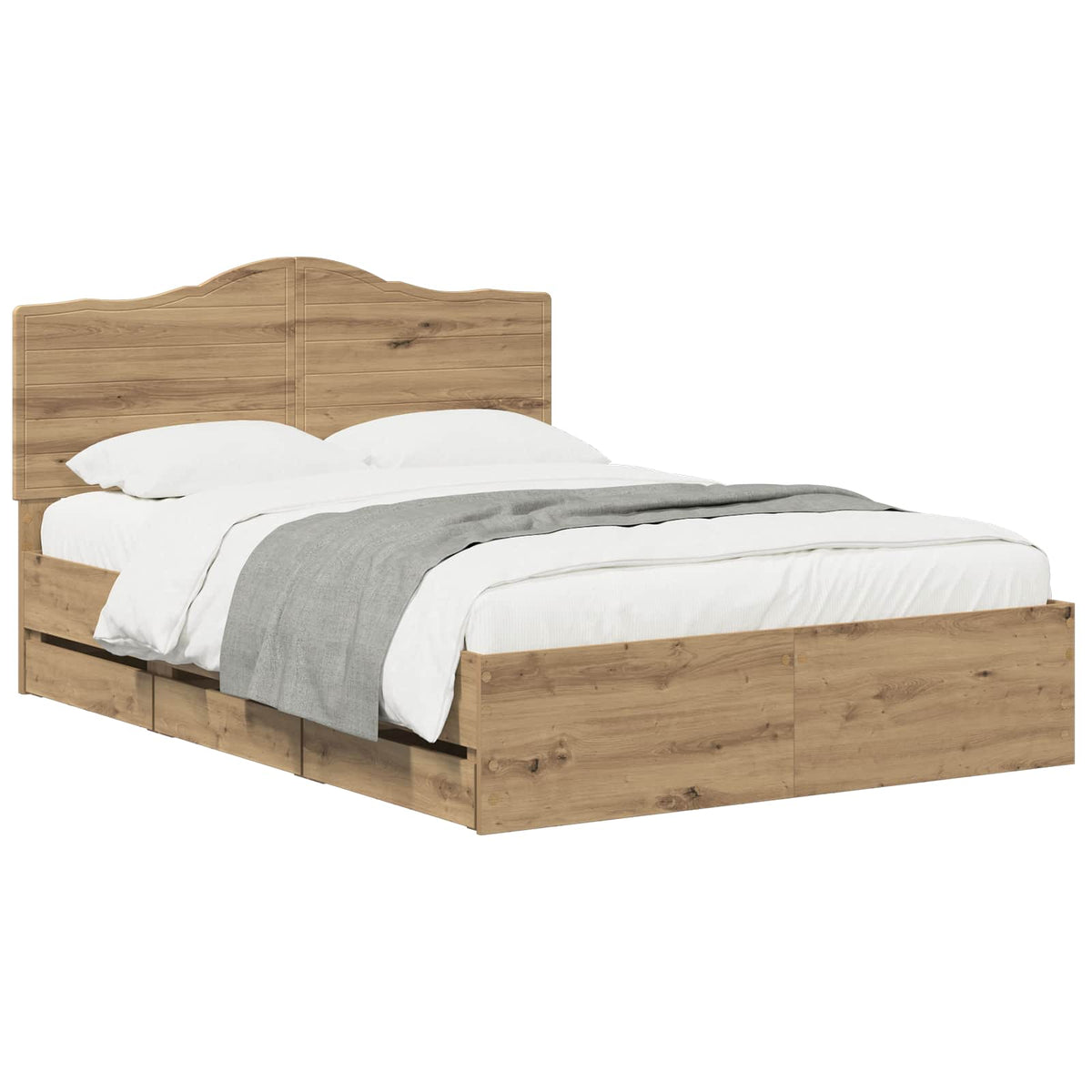 Bed Frame with Storage and Headboard Artisan Oak 160 x 200 cm is nu te koop bij PeponiXL, paradijselijk wonen!