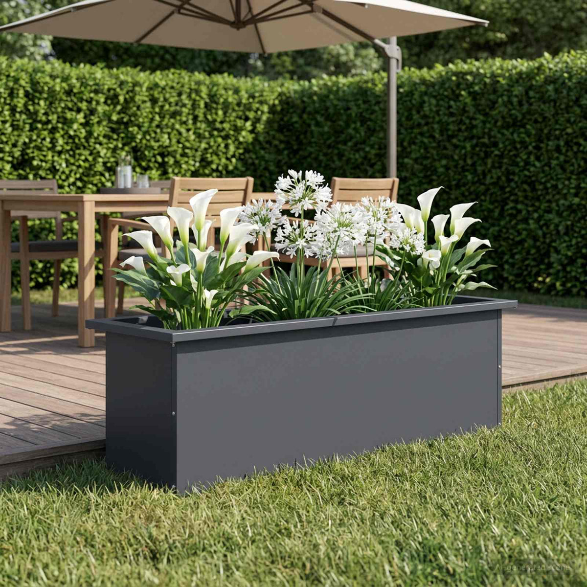 Plantenbak met led Antraciet 30 x 100 x 30 cm Staal is nu te koop bij PeponiXL, paradijselijk wonen!
