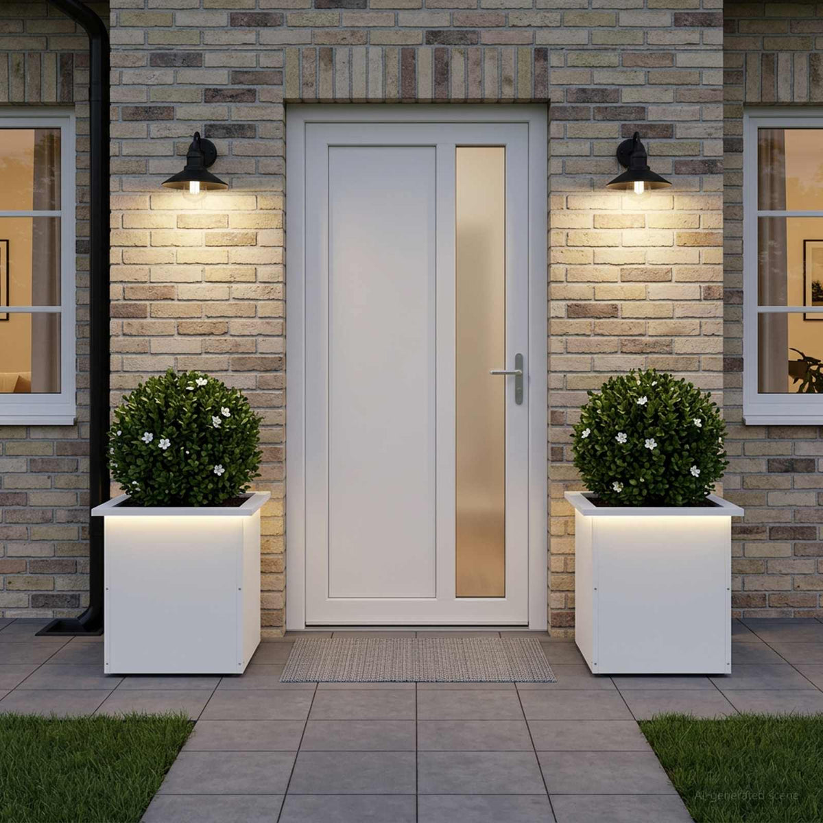 Plantenbak met led 2 st Wit 40 x 40 x 40 cm Staal is nu te koop bij PeponiXL, paradijselijk wonen!
