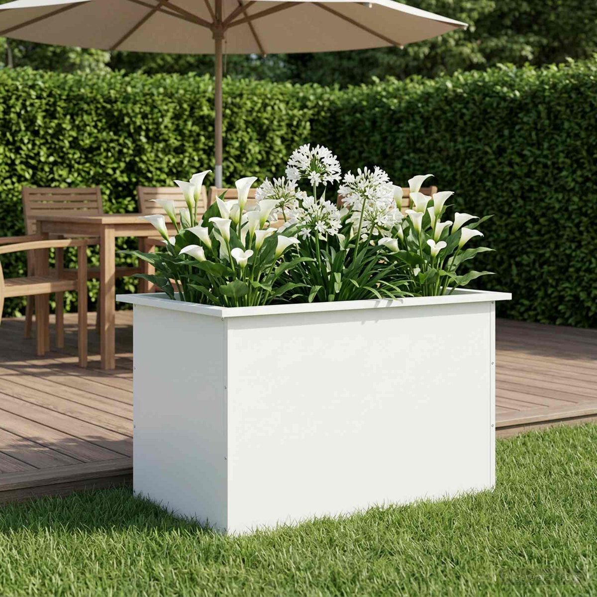 Plantenbak met led Wit 50 x 80 x 48 cm Staal is nu te koop bij PeponiXL, paradijselijk wonen!