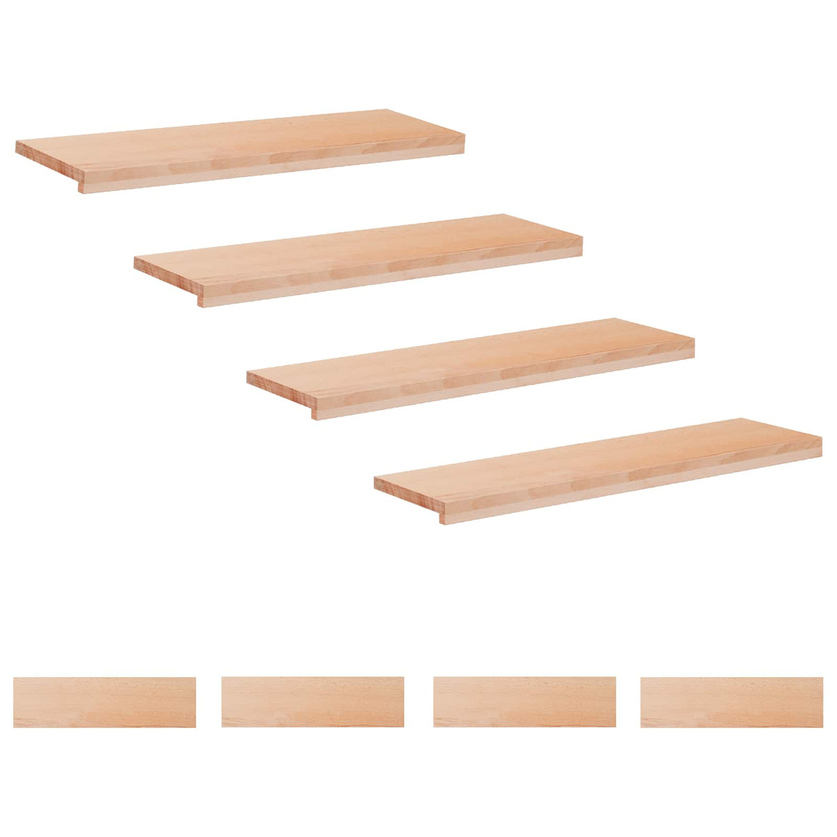 Trapmatten 8 st Naturel 100 x 25 x 2 cm Massief beukenhout is nu te koop bij PeponiXL, paradijselijk wonen!