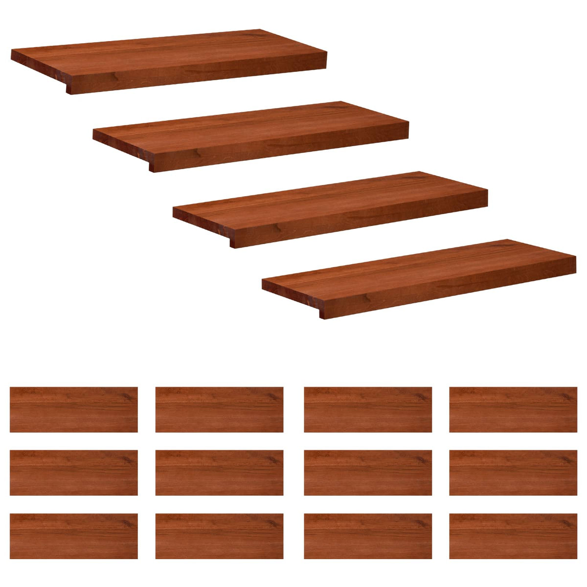 Trapmatten 16 st Bruin 80 x 25 x 2 cm Massief beukenhout is nu te koop bij PeponiXL, paradijselijk wonen!