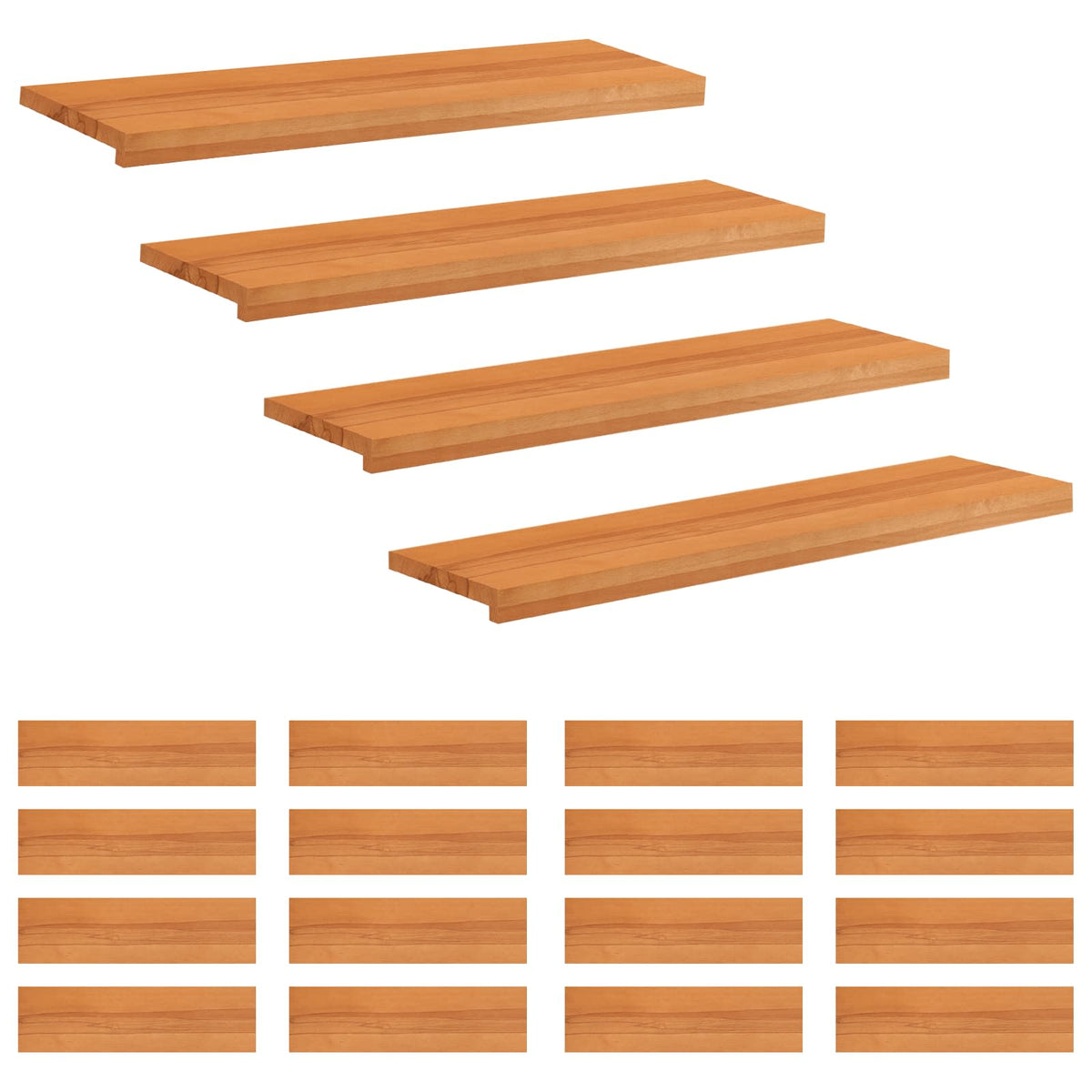 Trapmatten 20 st Licht Bruin 100 x 30 x 2 cm Massief beukenhout is nu te koop bij PeponiXL, paradijselijk wonen!