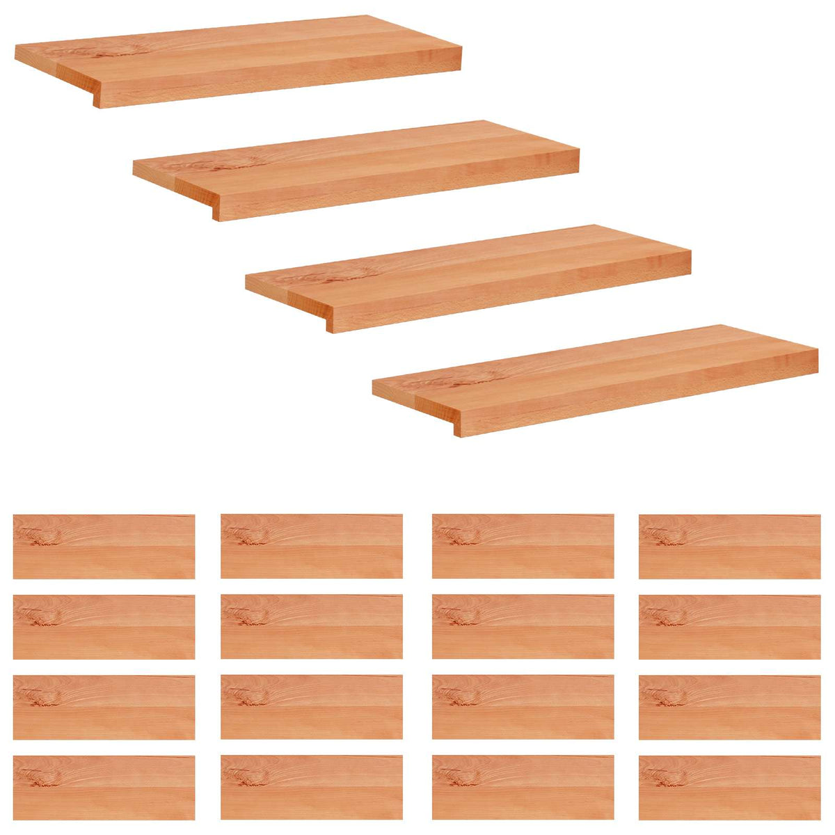 Trapmatten 20 st Lak 80 x 25 x 2 cm Massief beukenhout is nu te koop bij PeponiXL, paradijselijk wonen!