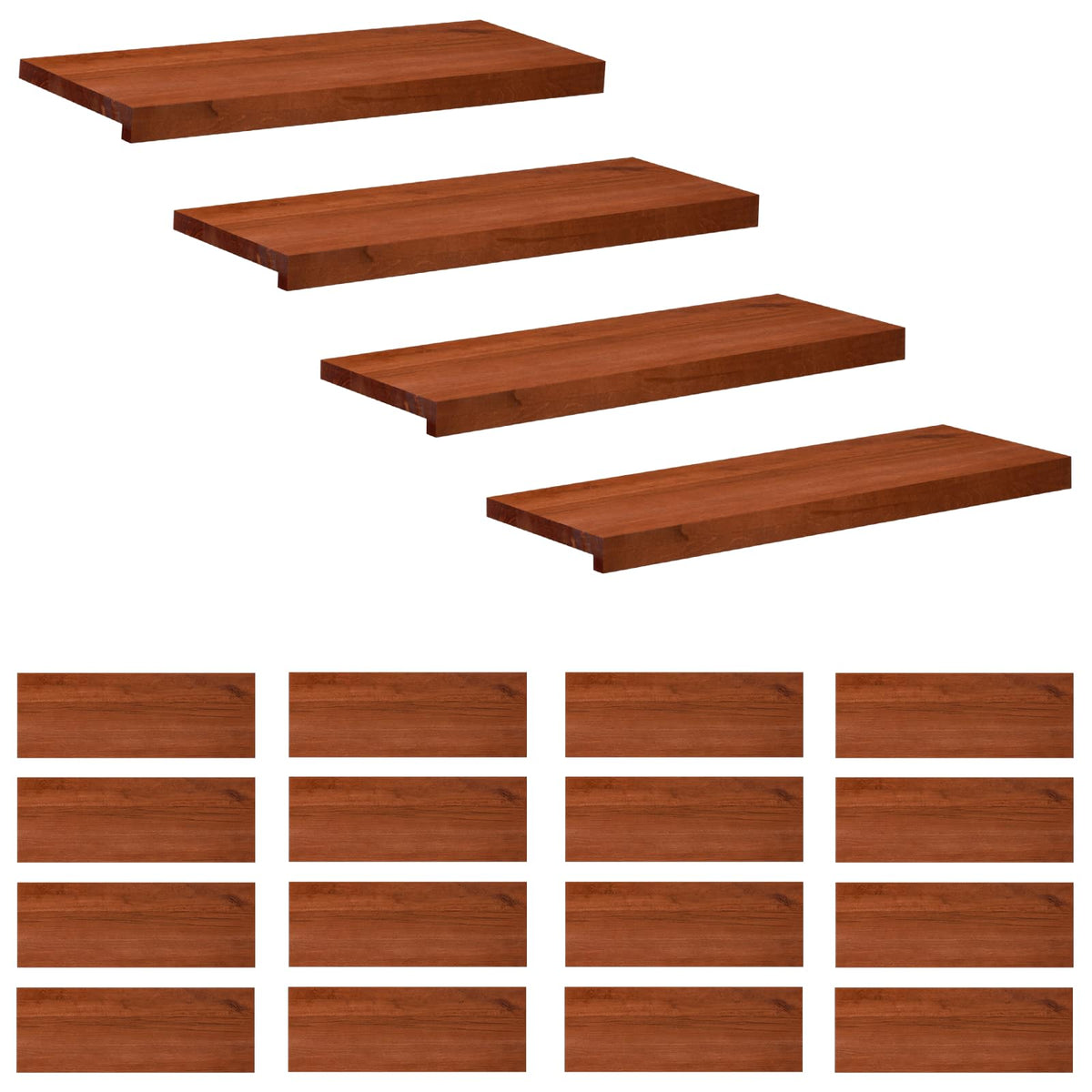 Traplopers 20 st 70 x 30 x 2 cm Bruin Massief beukenhout is nu te koop bij PeponiXL, paradijselijk wonen!