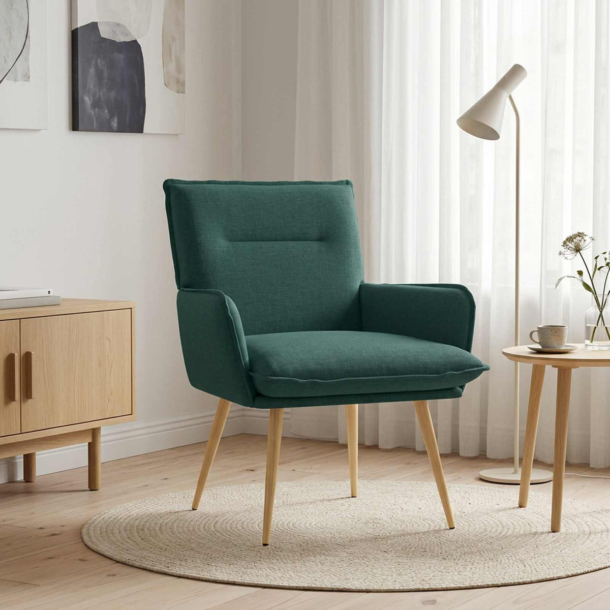 vidaXL Fauteuil Donkergroen Stof