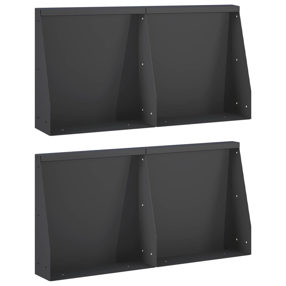 vidaXL Keerwand 4 st 40 x 12 x 40 cm Staal Zwart