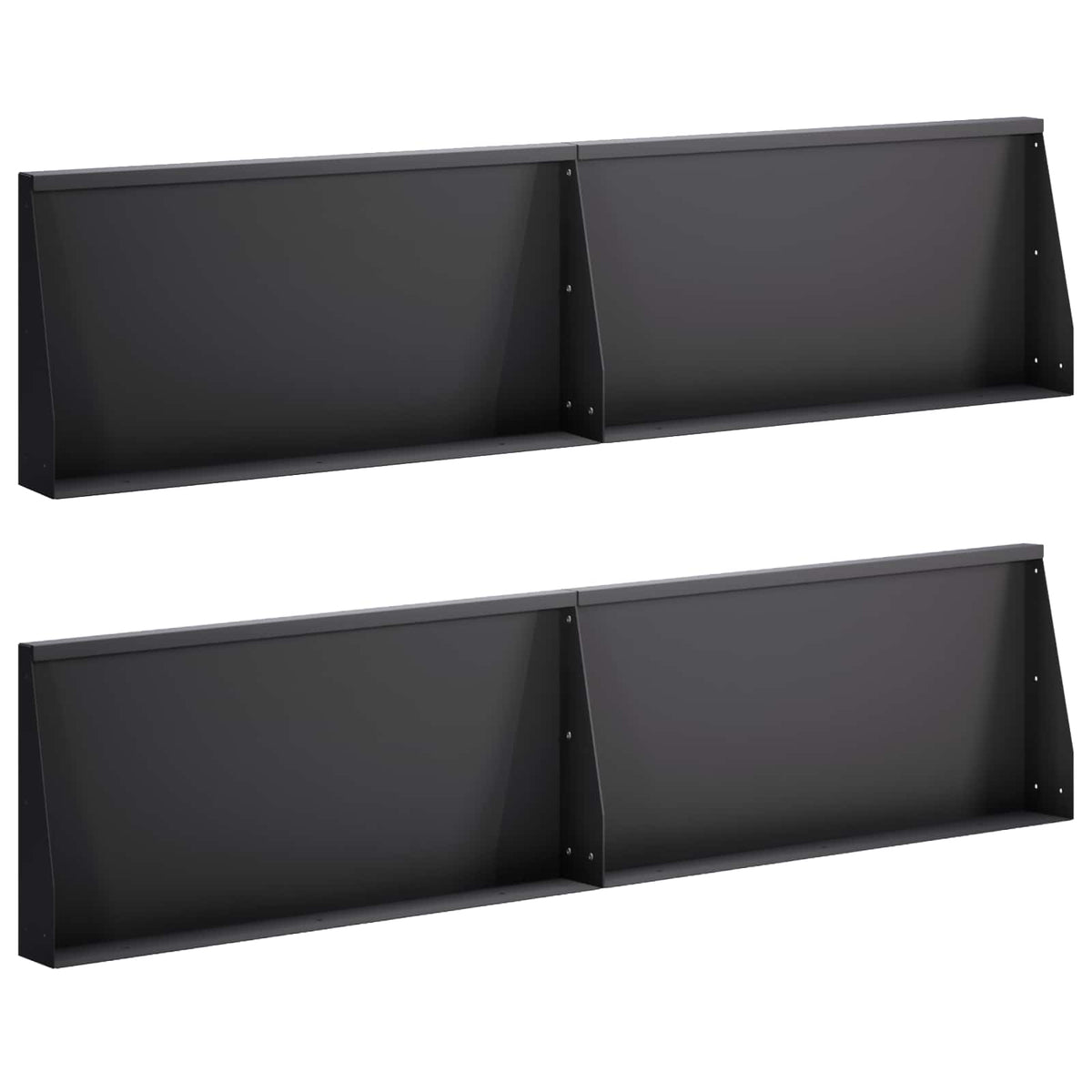 vidaXL Keerwand 4 st 80 x 12 x 40 cm Staal Zwart