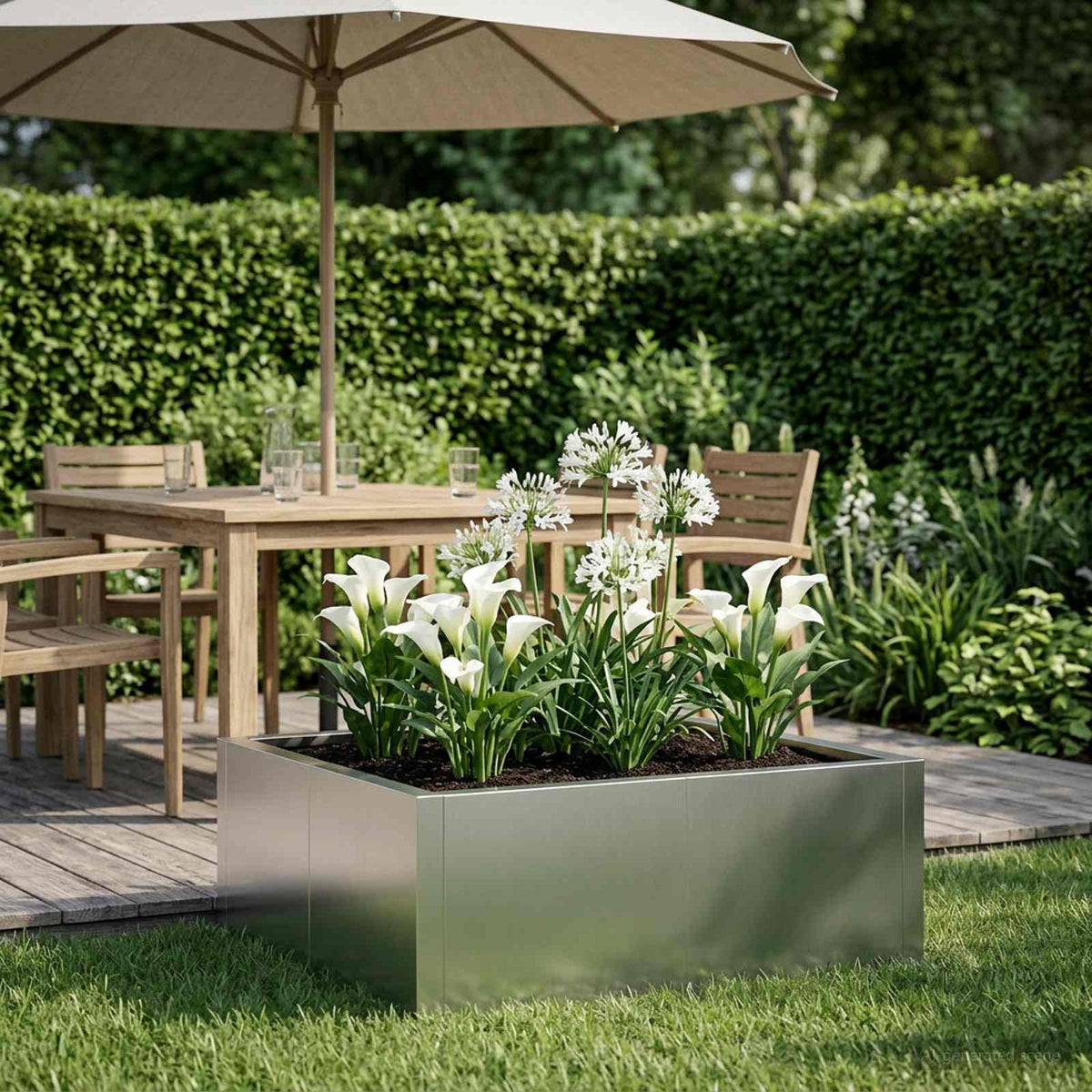 Retentiewall 4 st 100 x 100 x 50 cm Roestvrij staal zilver is nu te koop bij PeponiXL, paradijselijk wonen!