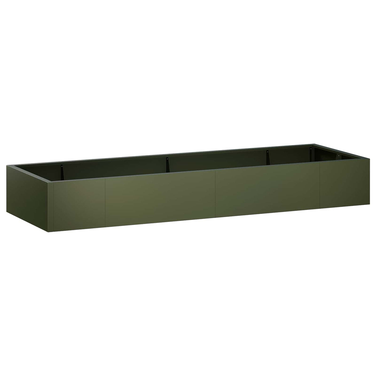 vidaXL Retentiewall 8 st 300 x 100 x 50 cm Staal Olijfgroen