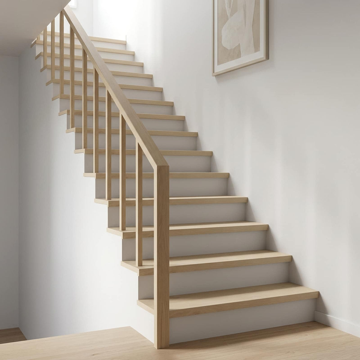 Trap Tread 8 st 120 x 30 x 2 cm Wit Massief Eikenhout is nu te koop bij PeponiXL, paradijselijk wonen!