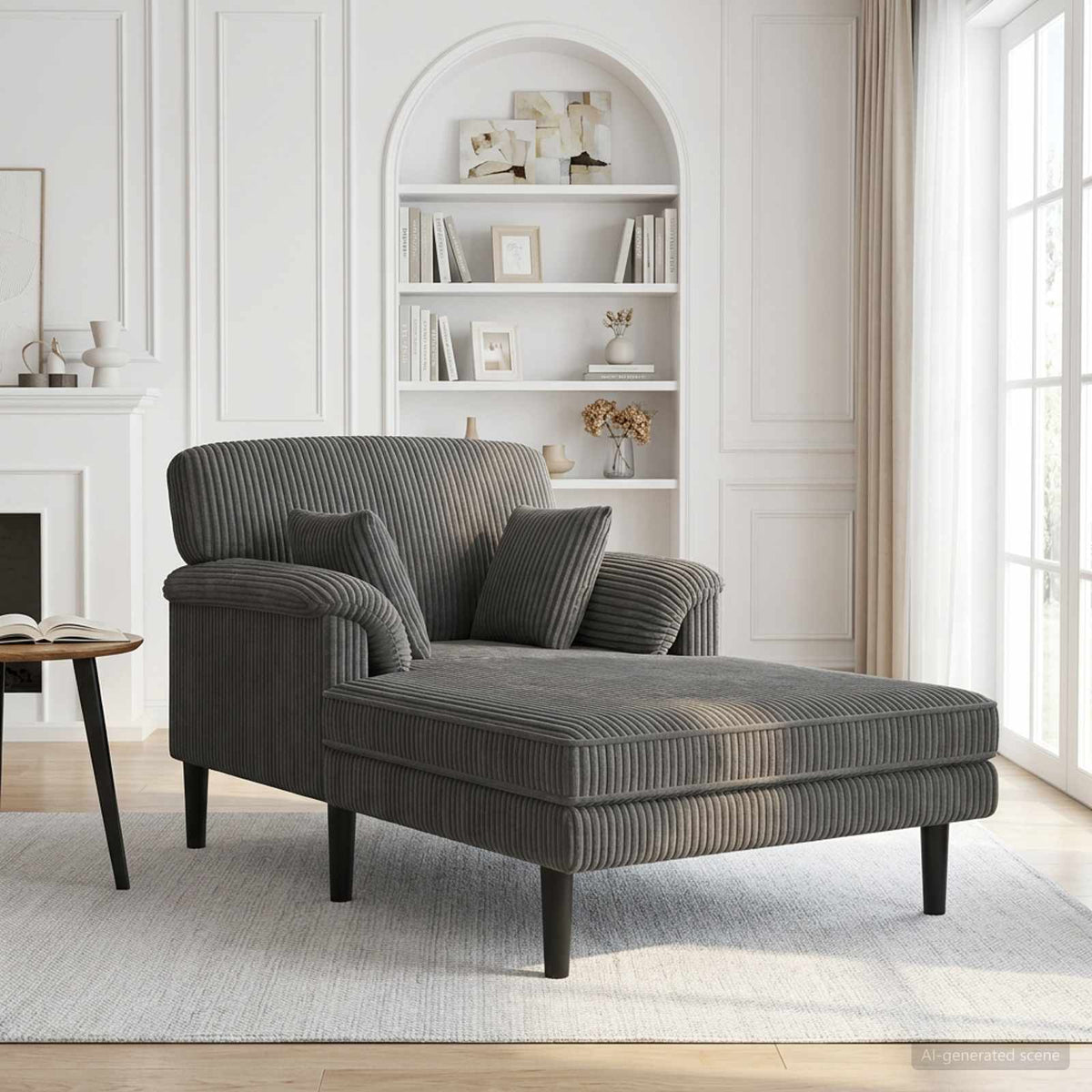 Chaise longue Lichtgrijs Katoenen stof is nu te koop bij PeponiXL, paradijselijk wonen!