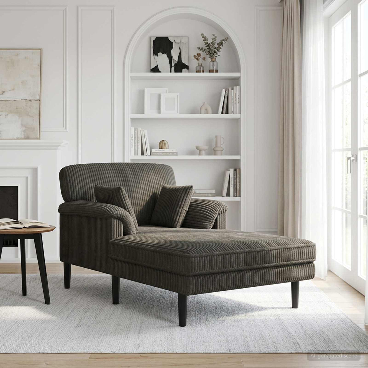 Chaise longue Antraciet Katoenen stof is nu te koop bij PeponiXL, paradijselijk wonen!