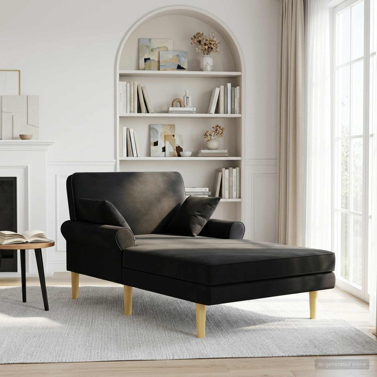 Chaise longue Zwart Stof is nu te koop bij PeponiXL, paradijselijk wonen!