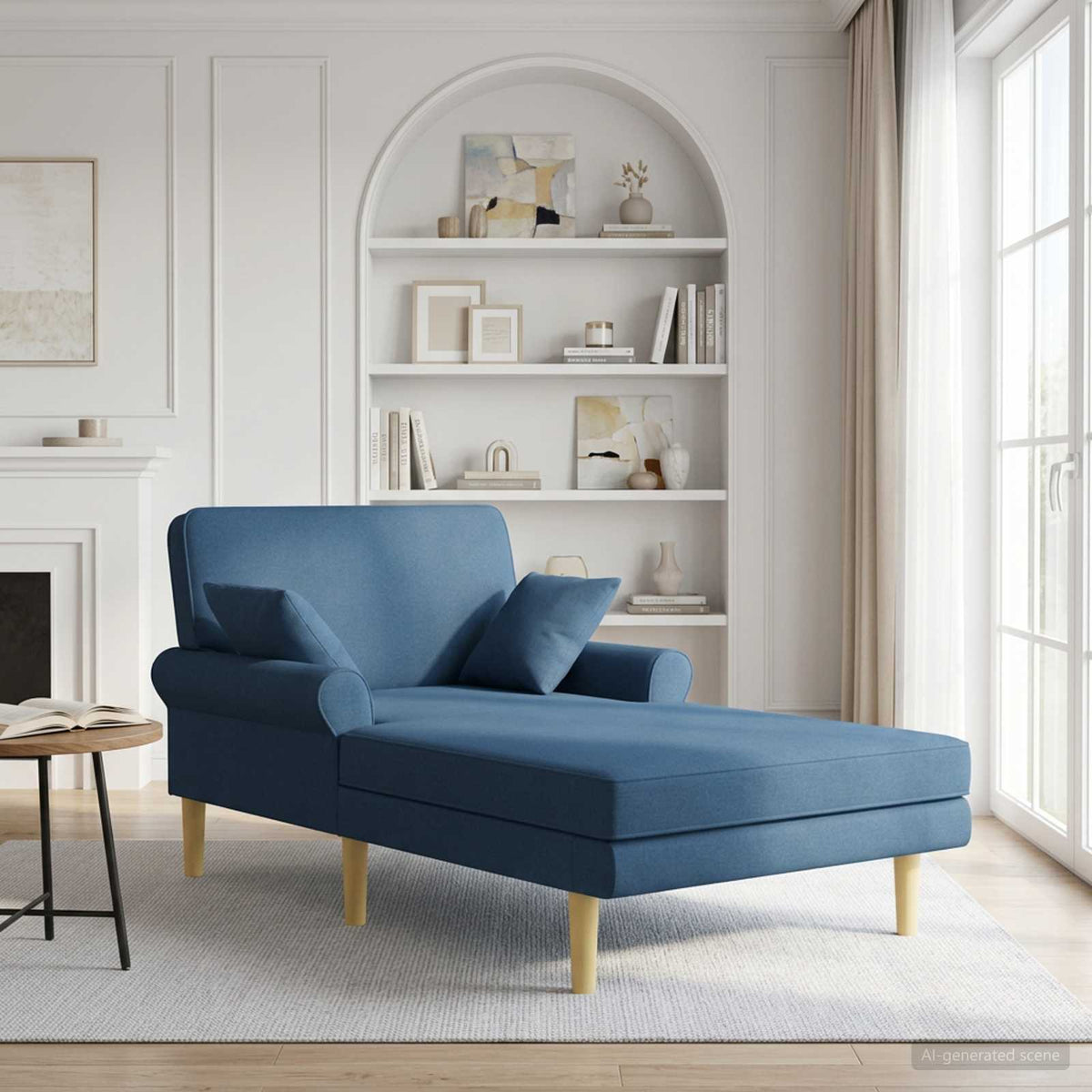 Chaise longue Blauw Stof is nu te koop bij PeponiXL, paradijselijk wonen!